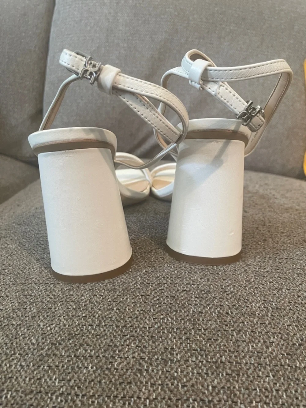 Sam Edelman White Strappy Square-Toe Ankle Strap Heels - Picture 5 of 5